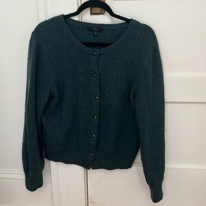 J. Crew Dark Teal Cardigan with Soft Knit Texture